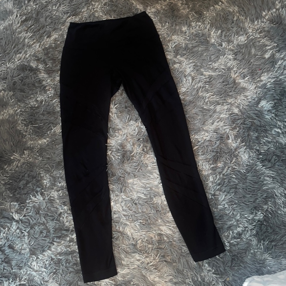Black Mesh Cutout Athletic Leggings